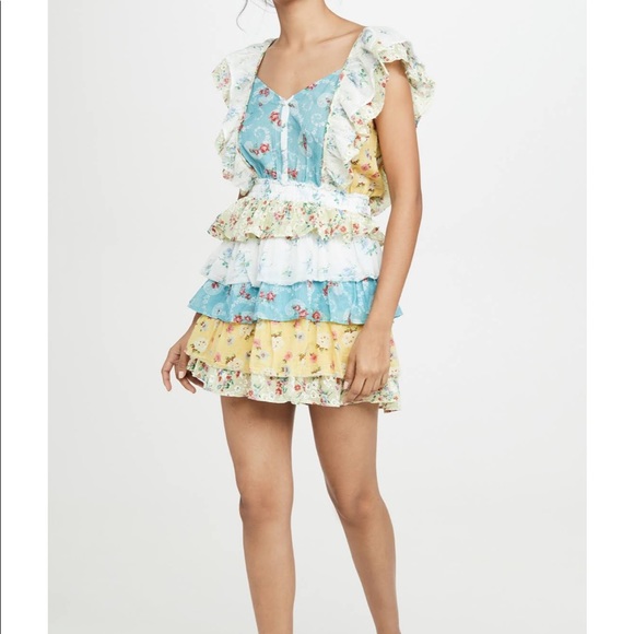LoveShackFancy Phyllis Tiered Mini Dress M - Picture 4 of 12